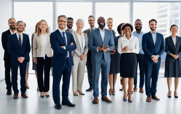 재무 조율에서의 성과 기반 보상 체계 설계하기 - **Prompt:** A diverse team of professional adults (men and women of various ages and ethnicities, al...