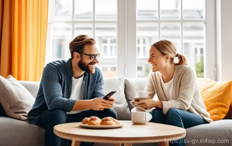 파트너 간 재무 조율을 위한 사례 연구 분석 - **Image Prompt 1: Building a Shared Financial Vision**
"A cozy, brightly lit Scandinavian-style ...