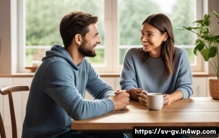 재무 조율을 위한 효과적인 설득 기술 - **Prompt 1: Honest Financial Conversations**
"A diverse couple, a man and a woman in their late ...